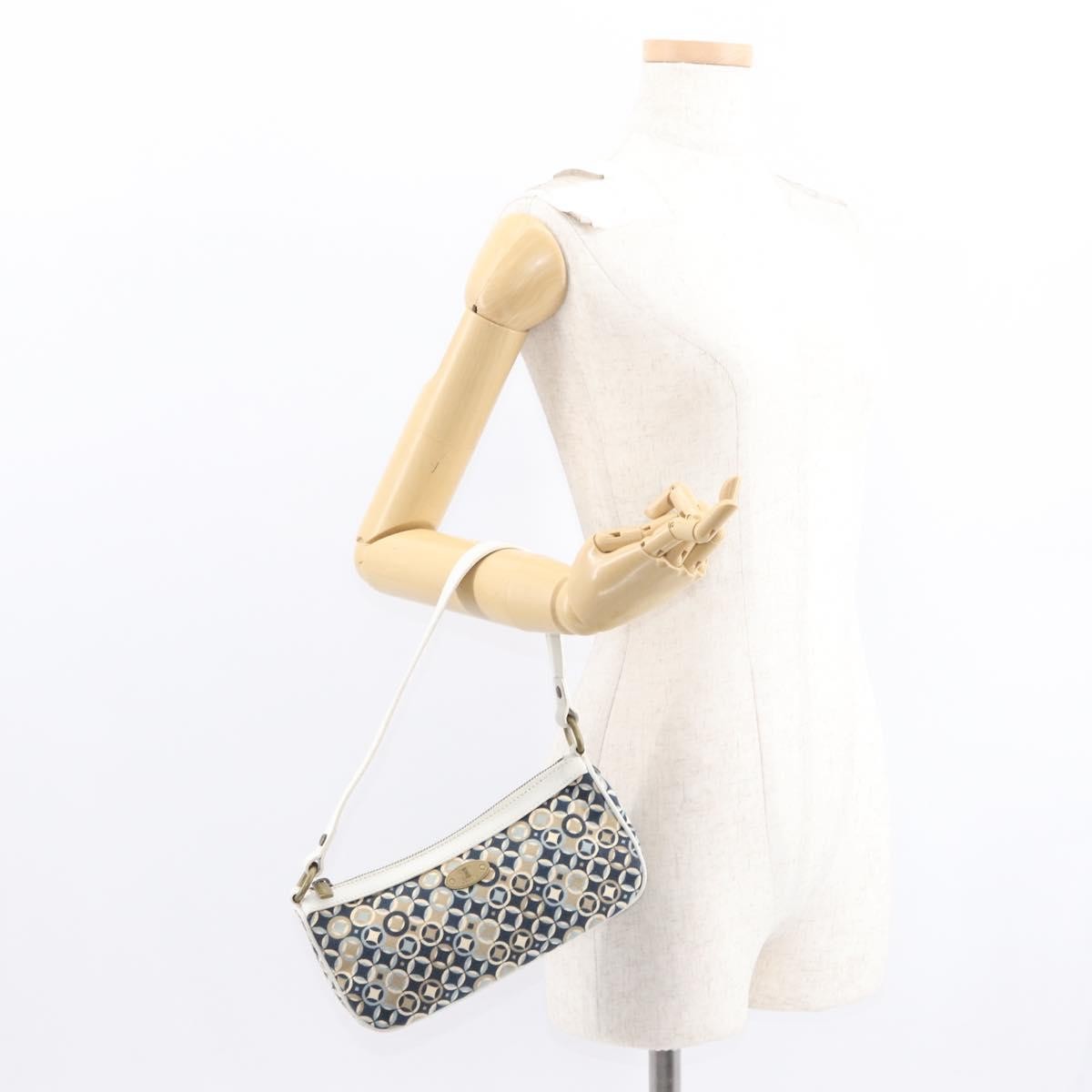 Celine Vintage Pochette Canvas Navy Canvas Clutche & Pouche Bag (Pre-Owned)