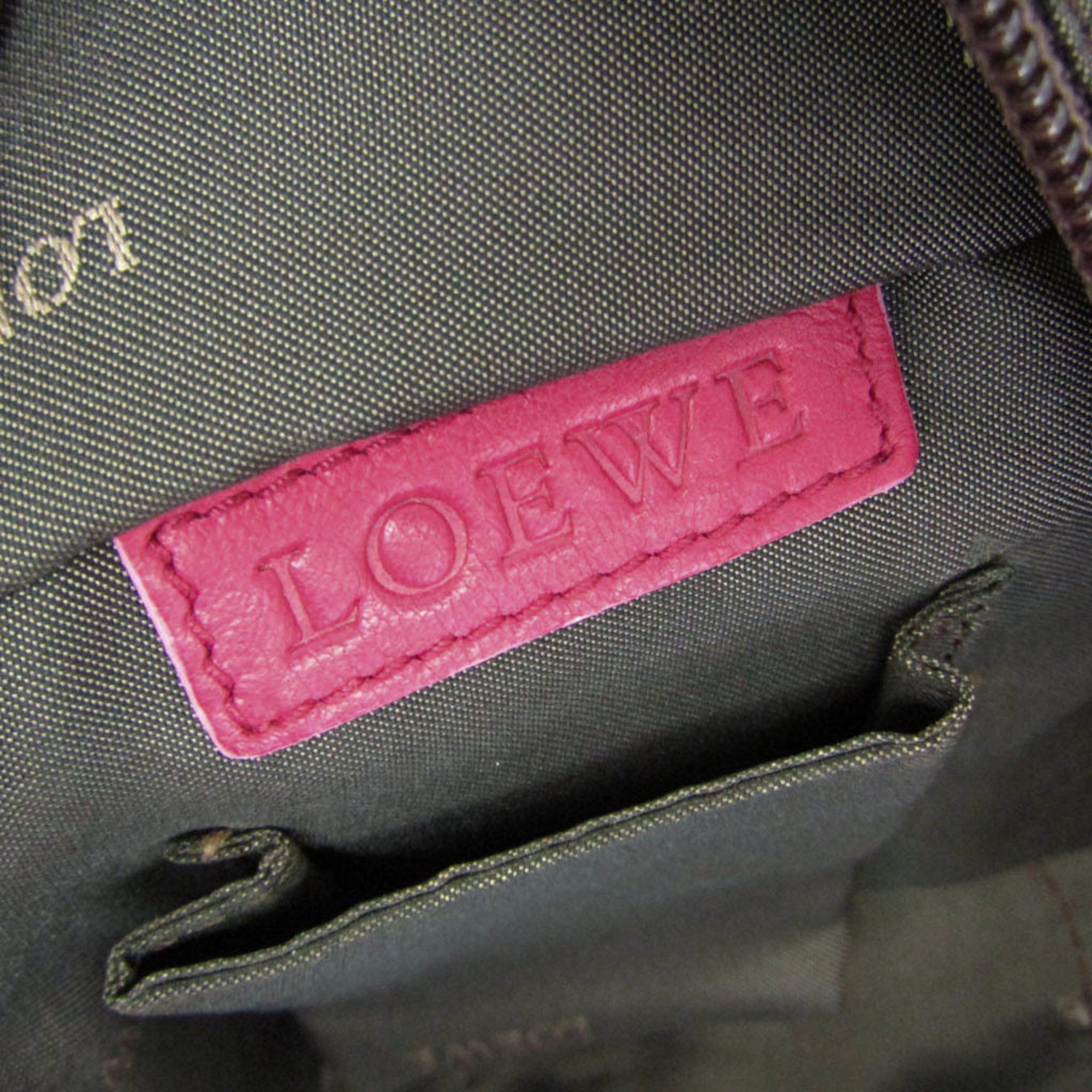 Loewe Anagram Logo Nappa Aire Hand Leather Pink Leather Handbag (Pre-Owned)