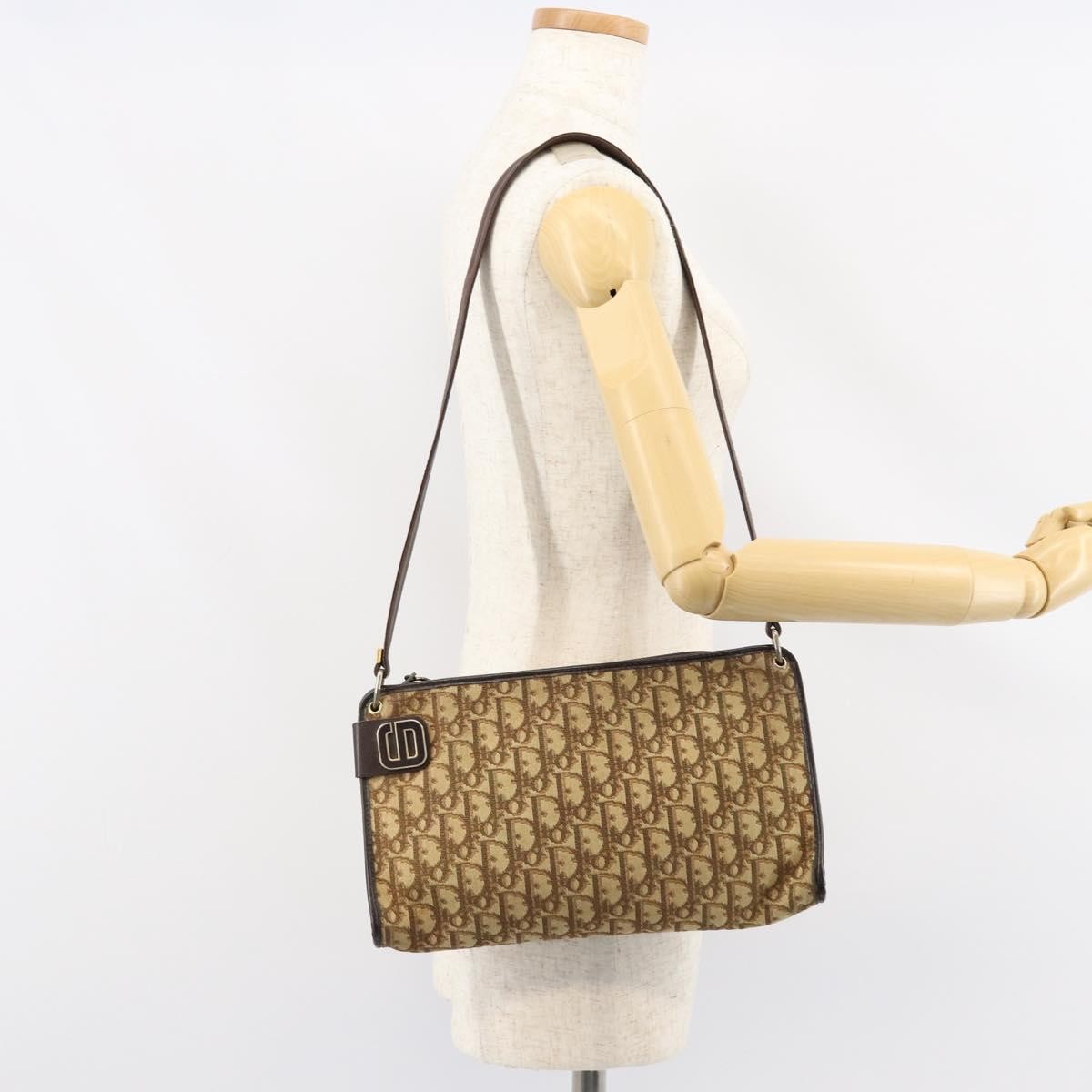 Christian Dior Vintage Trotter Canvas Beige Canvas Shoulder Bag Bag (Pre-Owned)