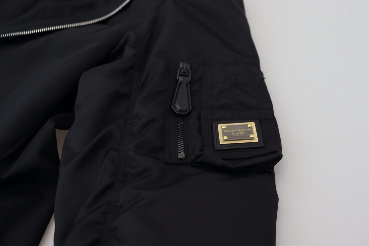 Dolce & Gabbana Black Wool Full Zip Long Sleeves Men's Jacket