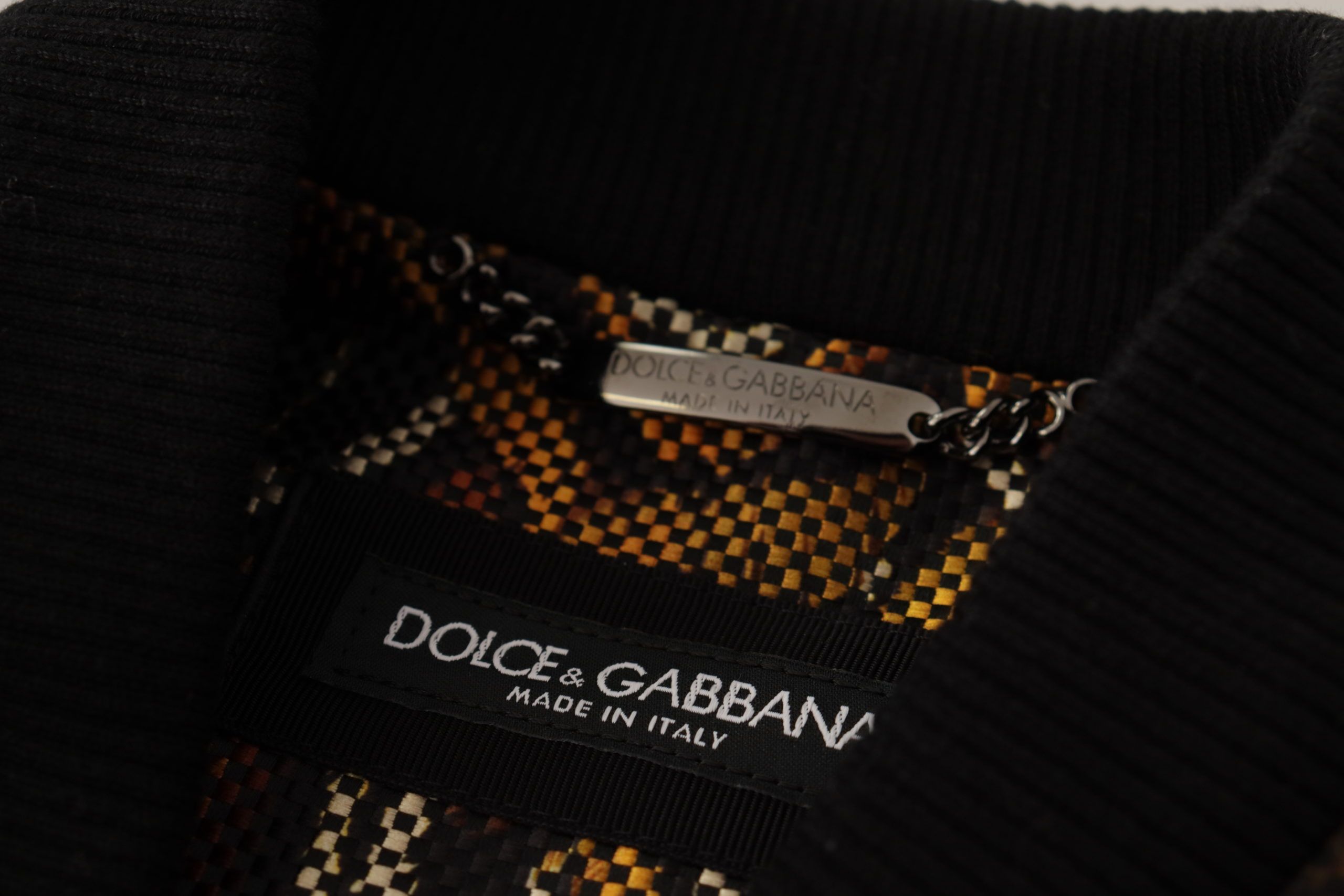 Dolce & Gabbana Brown Feather Full Zip Blouson Men's Jacket