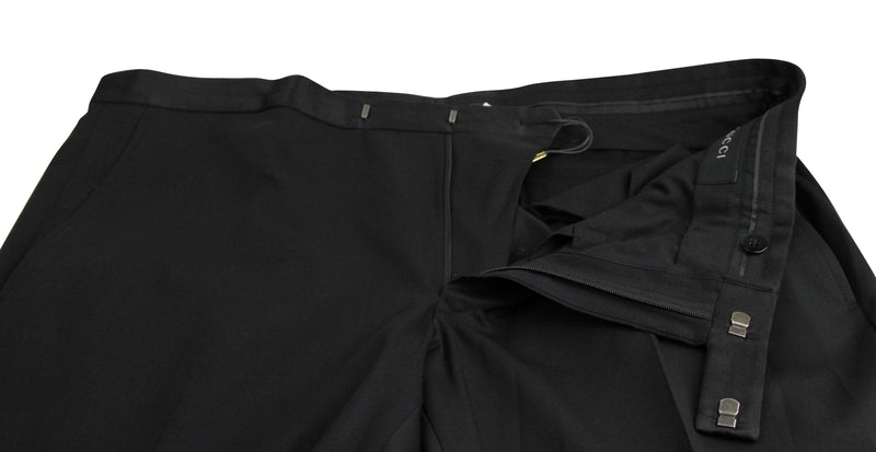 Gucci Men's Skinny Black Wool 60 Evening Dress Pant