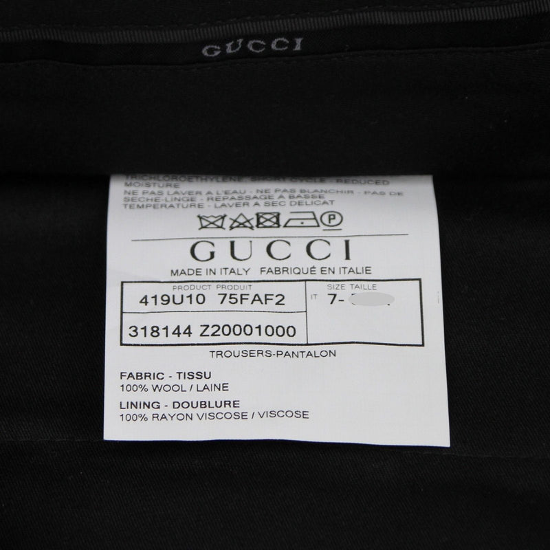 Gucci Men's Skinny Black Wool 60 Evening Dress Pant