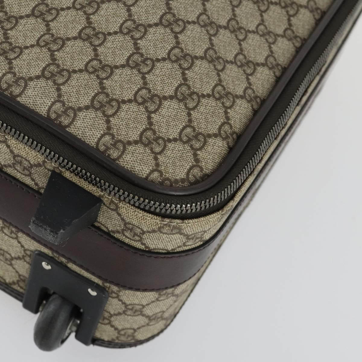 Gucci Web Trolley Rolling Luggage Gg Coated Canvas Beige Pvc Travel Bag Bag (Pre-Owned)