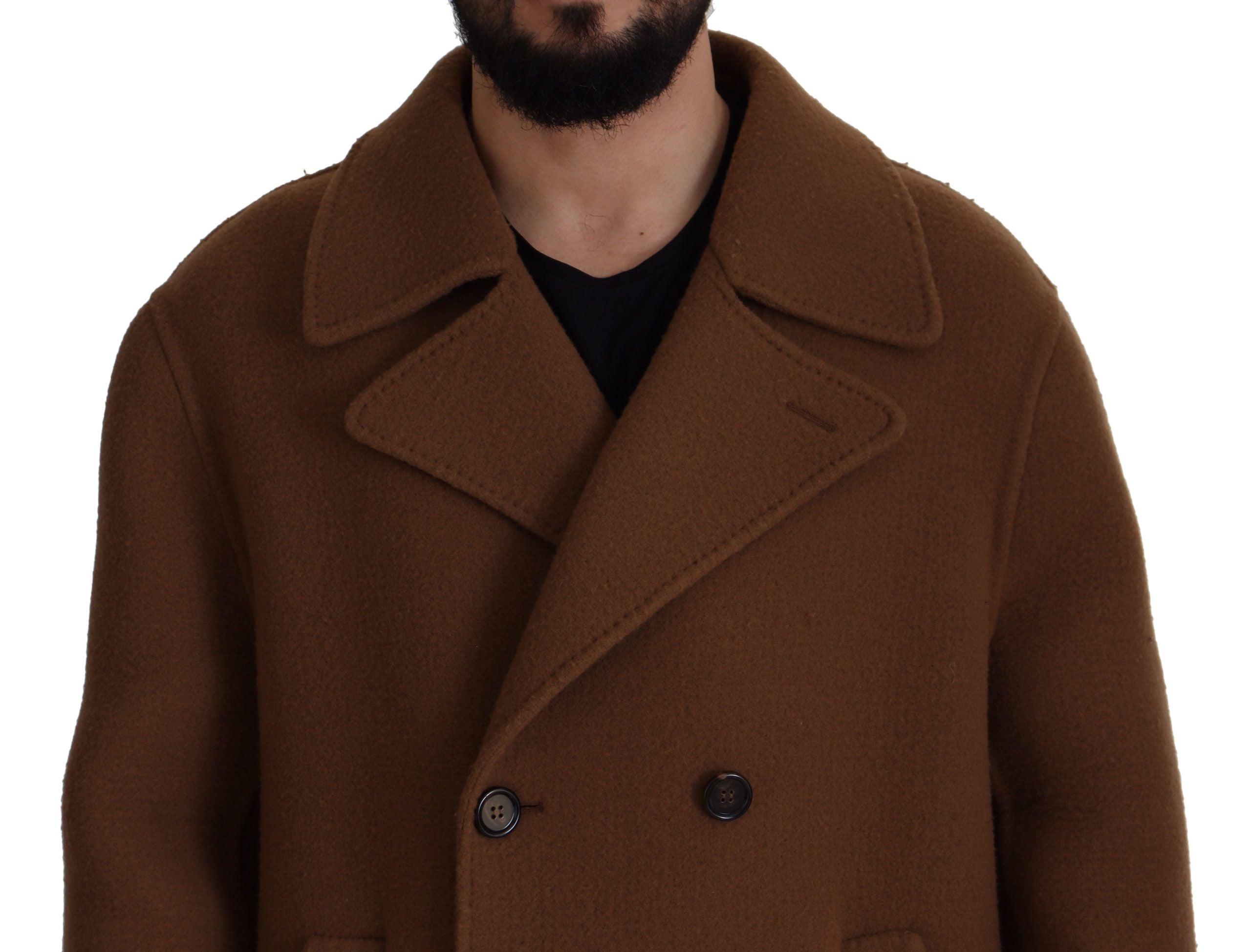 Dolce & Gabbana Elegant Double Breasted Brown Men's Jacket
