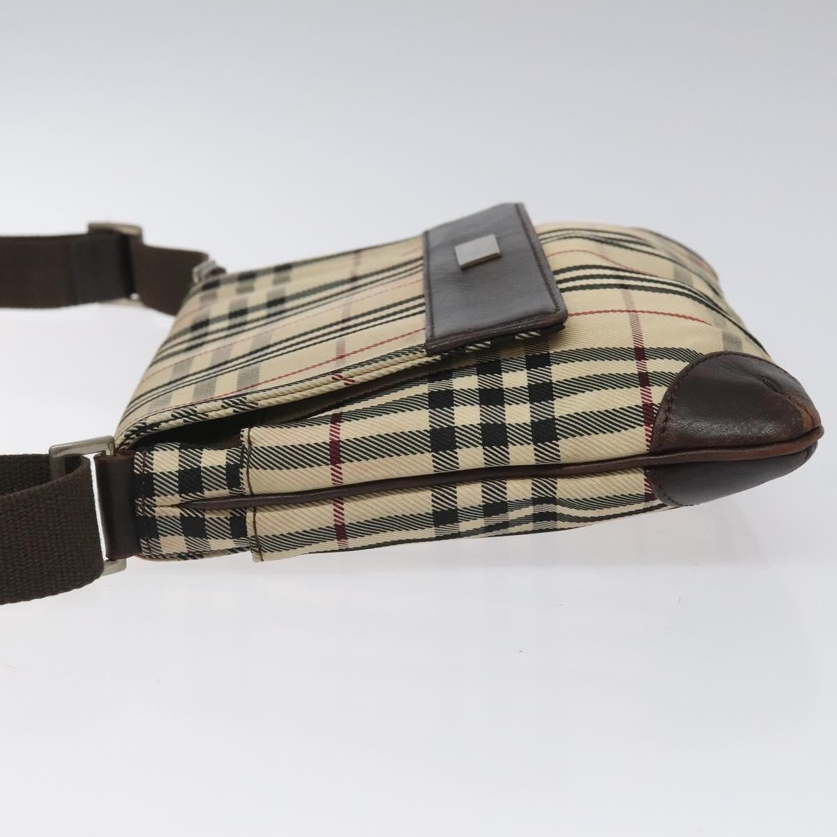 Burberry Nova Check Canvas And Leather Beige Canvas Shoulder Bag Bag (Pre-Owned)