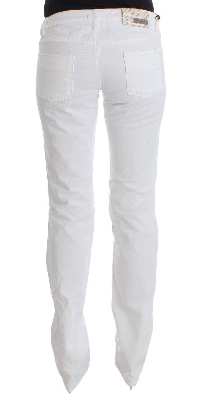 Costume National Chic Slim Fit White Cotton Women's Jeans