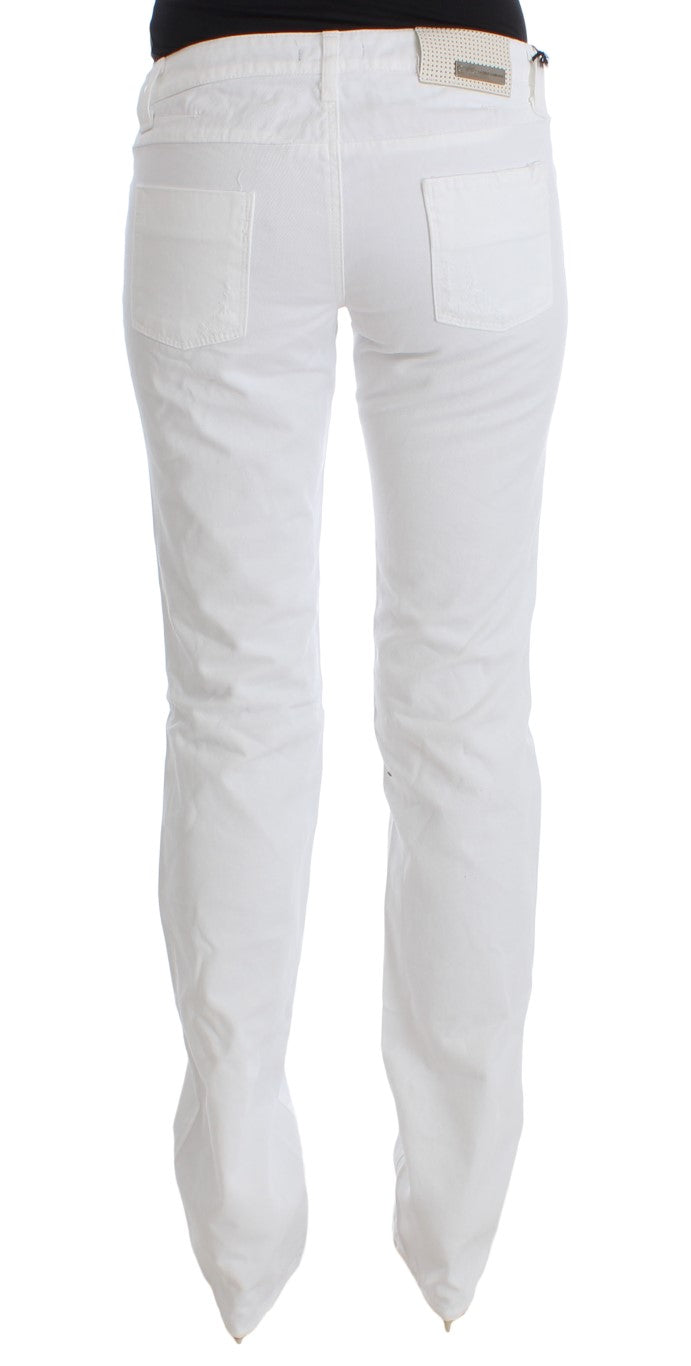 Costume National White Cotton Slim Fit Denim Bootcut Women's Jeans