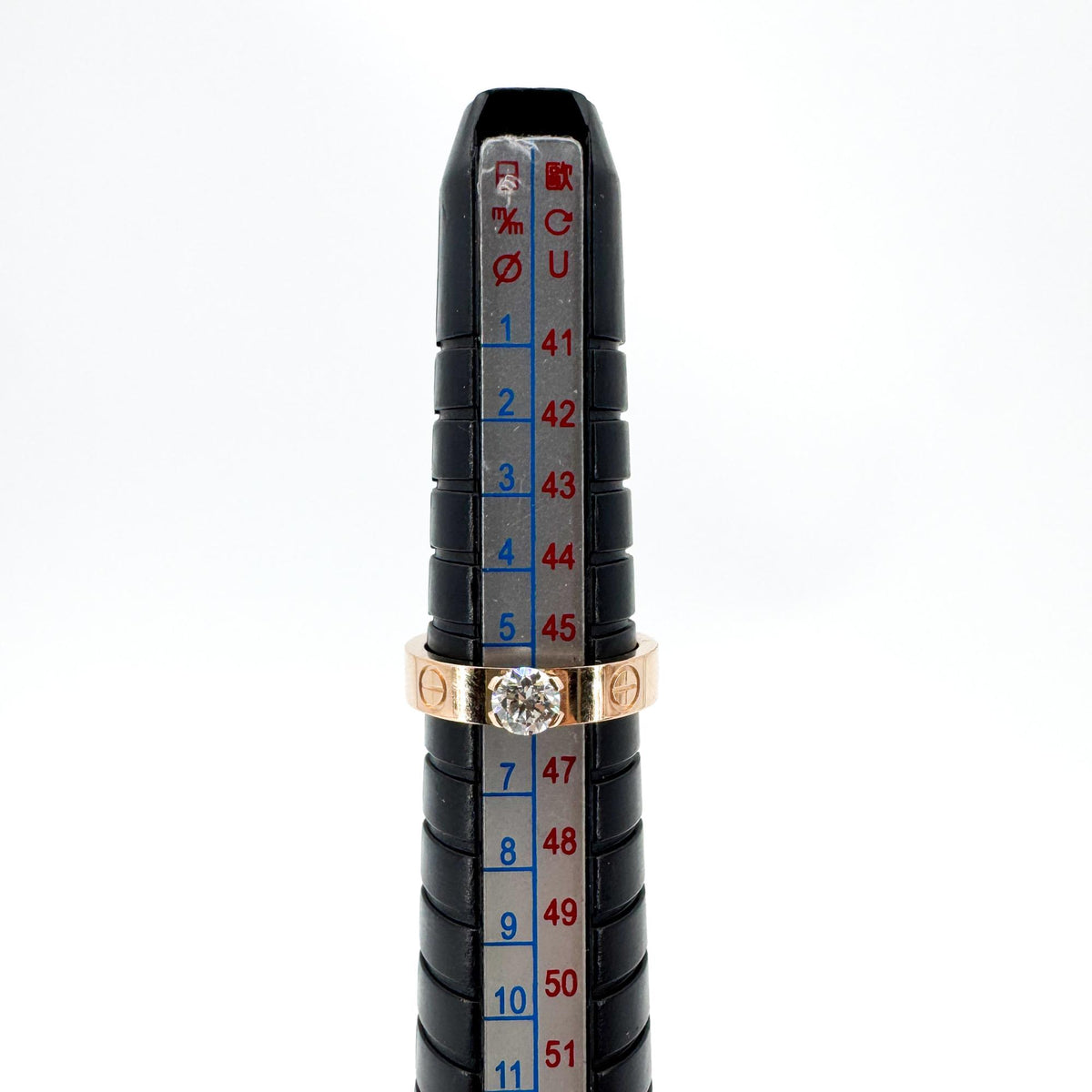 Cartier Love Solitaire 18K Rose Gold And Diamond Gold Rose_Gold Ring Jewelry (Pre-Owned)