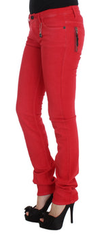 Costume National Chic Red Slim Fit Women's Jeans