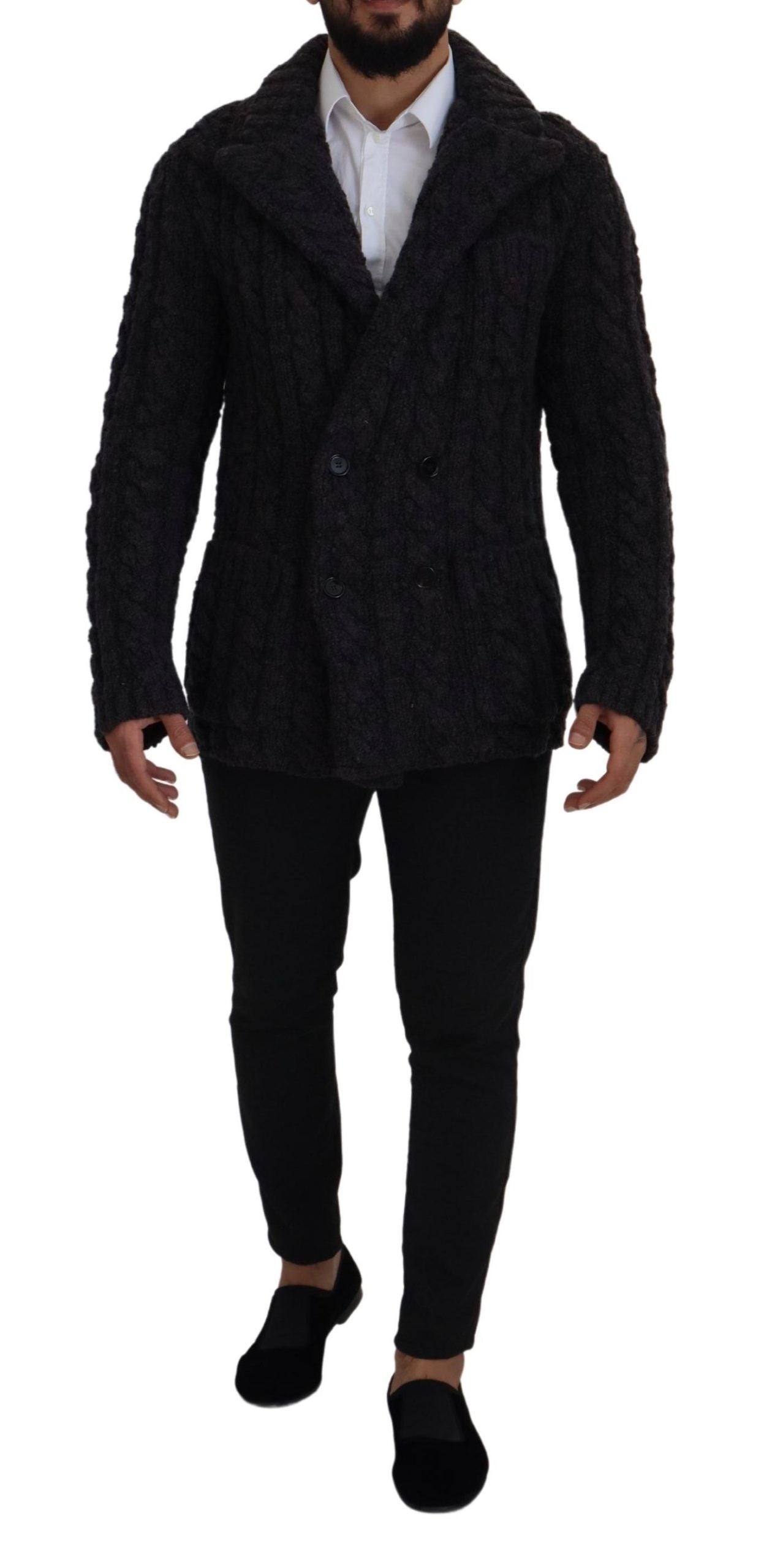 Dolce & Gabbana Elegant Double-Breasted Wool-Cashmere Men's Coat