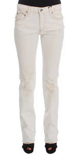 Costume National Chic White Slim Fit Designer Women's Jeans