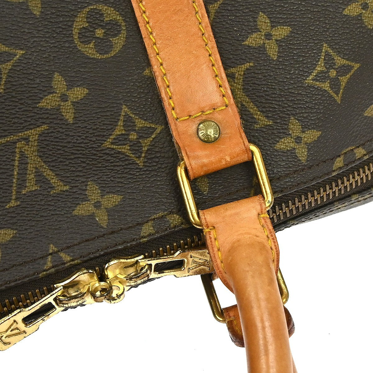 Louis Vuitton Keepall Bandoulière Monogram Brown Canvas Travel Bag Bag (Pre-Owned)