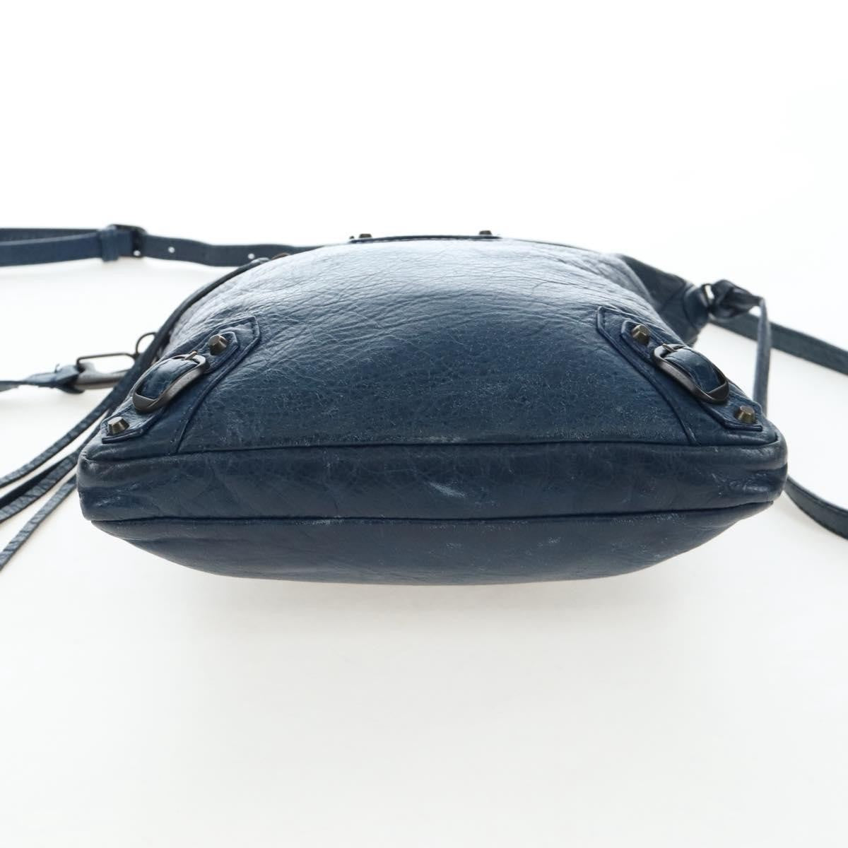 Balenciaga Flat Crossbody Classic Studs Leather Navy Leather Crossbody Bag Bag (Pre-Owned)