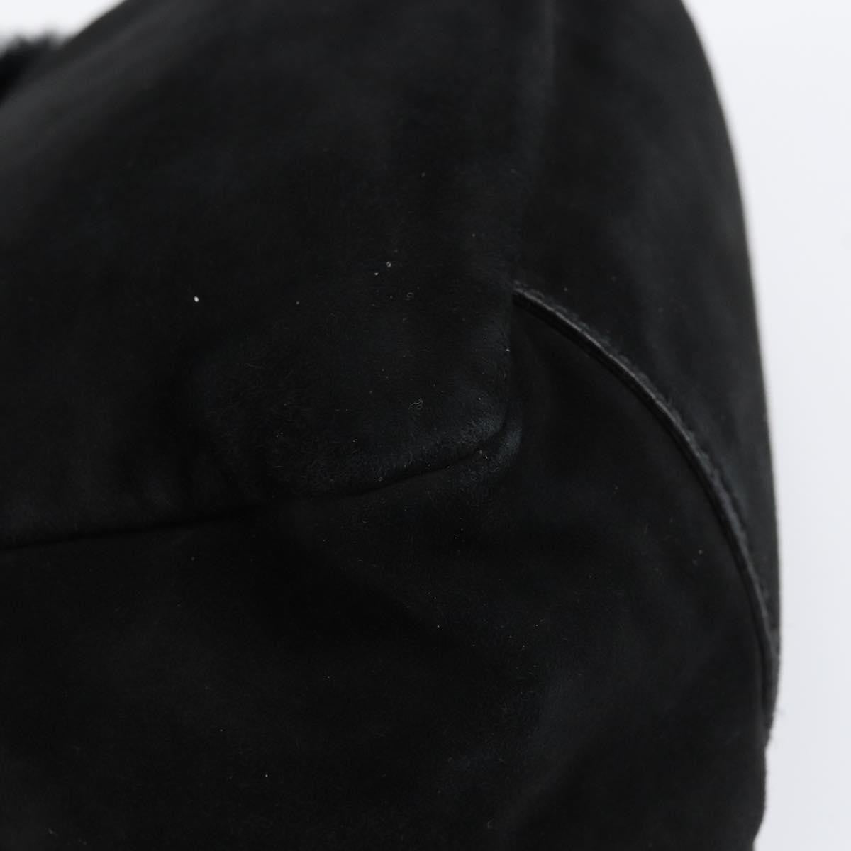 Salvatore Ferragamo Vala Suede Black Suede Handbag (Pre-Owned)