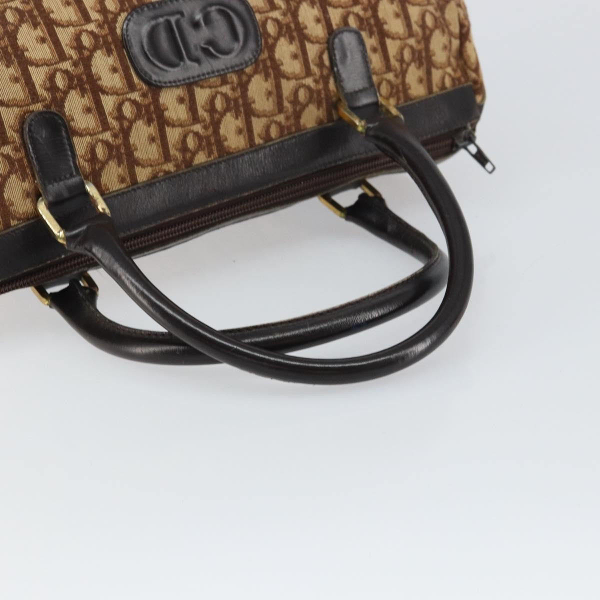 Christian Dior Vintage Cd Trotter Canvas Brown Canvas Handbag (Pre-Owned)