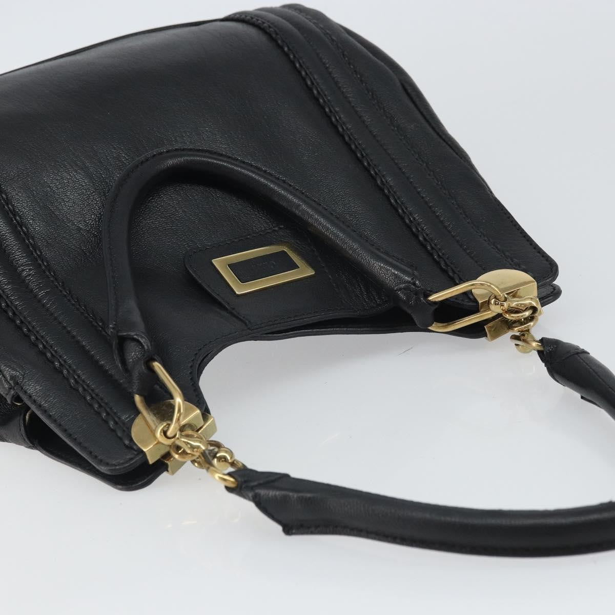 Chloe Irène Leather Black Leather Tote Bag Bag (Pre-Owned)