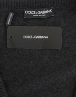 Dolce & Gabbana Gray Cashmere Sweater Pullover Women's Wrap