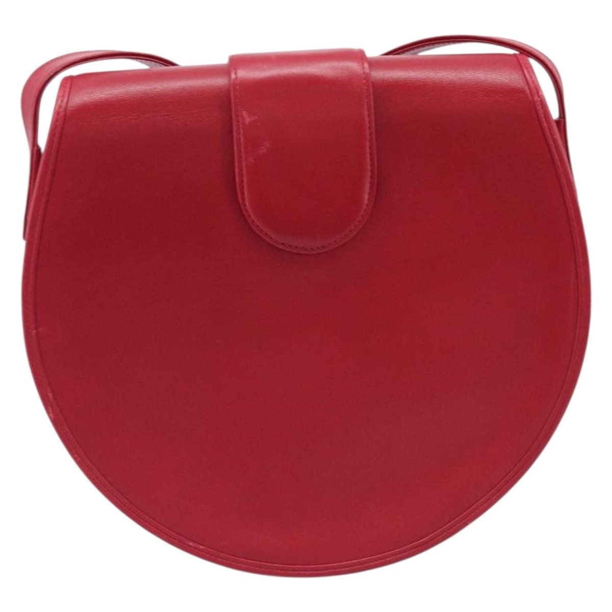 Saint Laurent Vintage Shoulder Bag Leather Red Leather Shoulder Bag Bag (Pre-Owned)