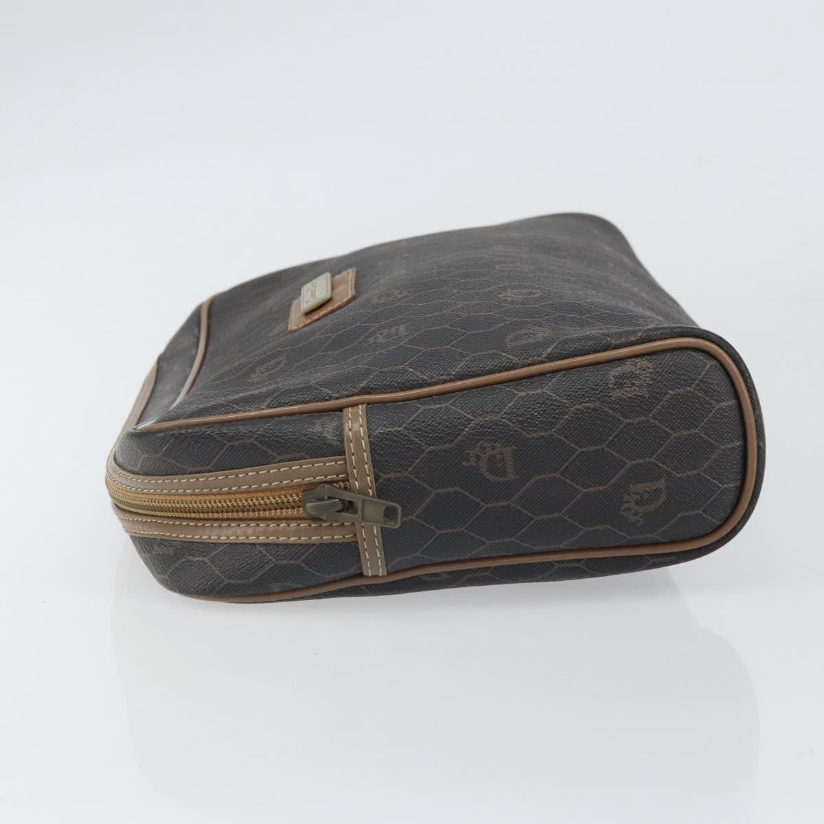 Christian Dior Vintage Honeycomb Zip Canvas And Leather Black Canvas Clutche & Pouche Bag (Pre-Owned)