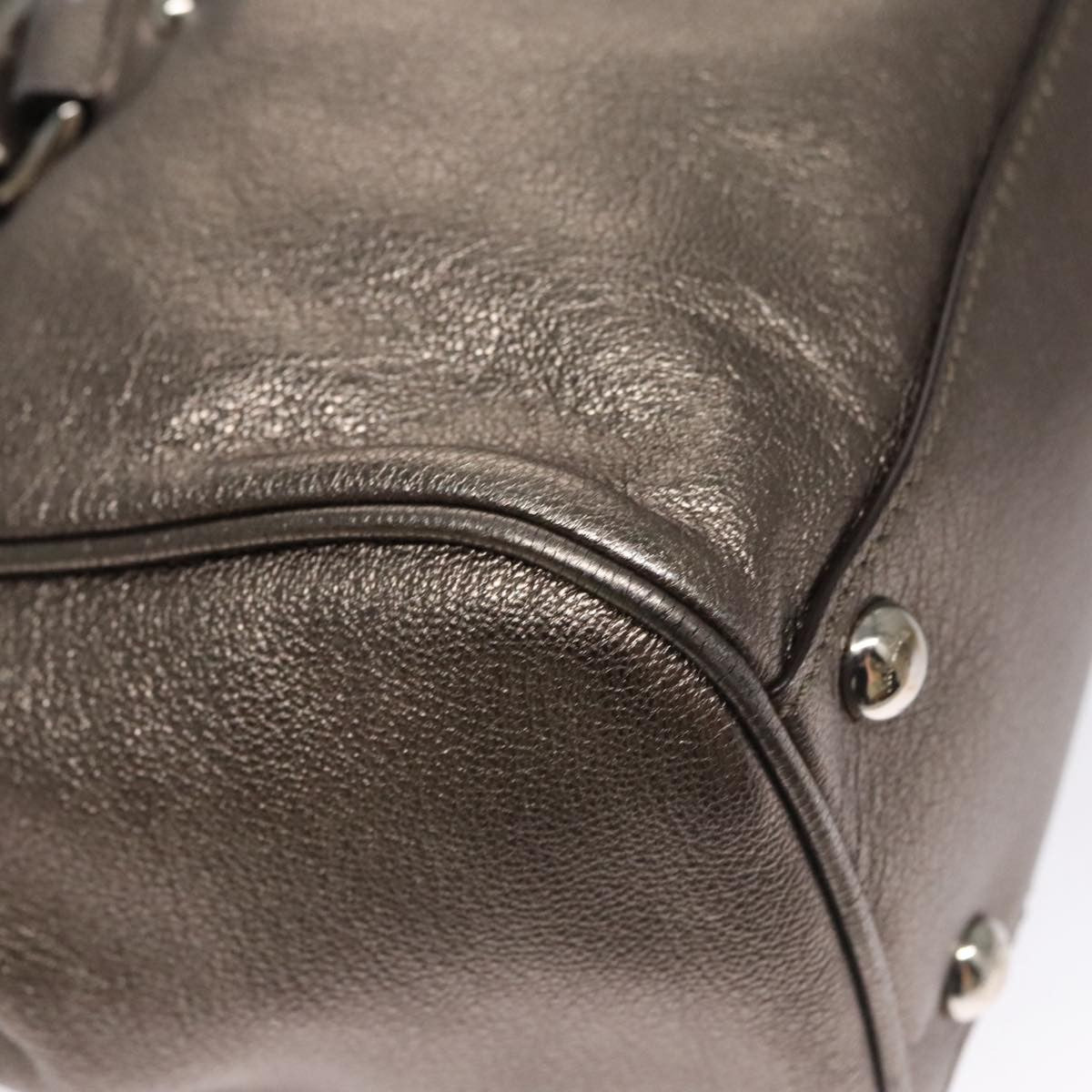 Salvatore Ferragamo Sofia Satchel Leather Silver Leather Handbag (Pre-Owned)