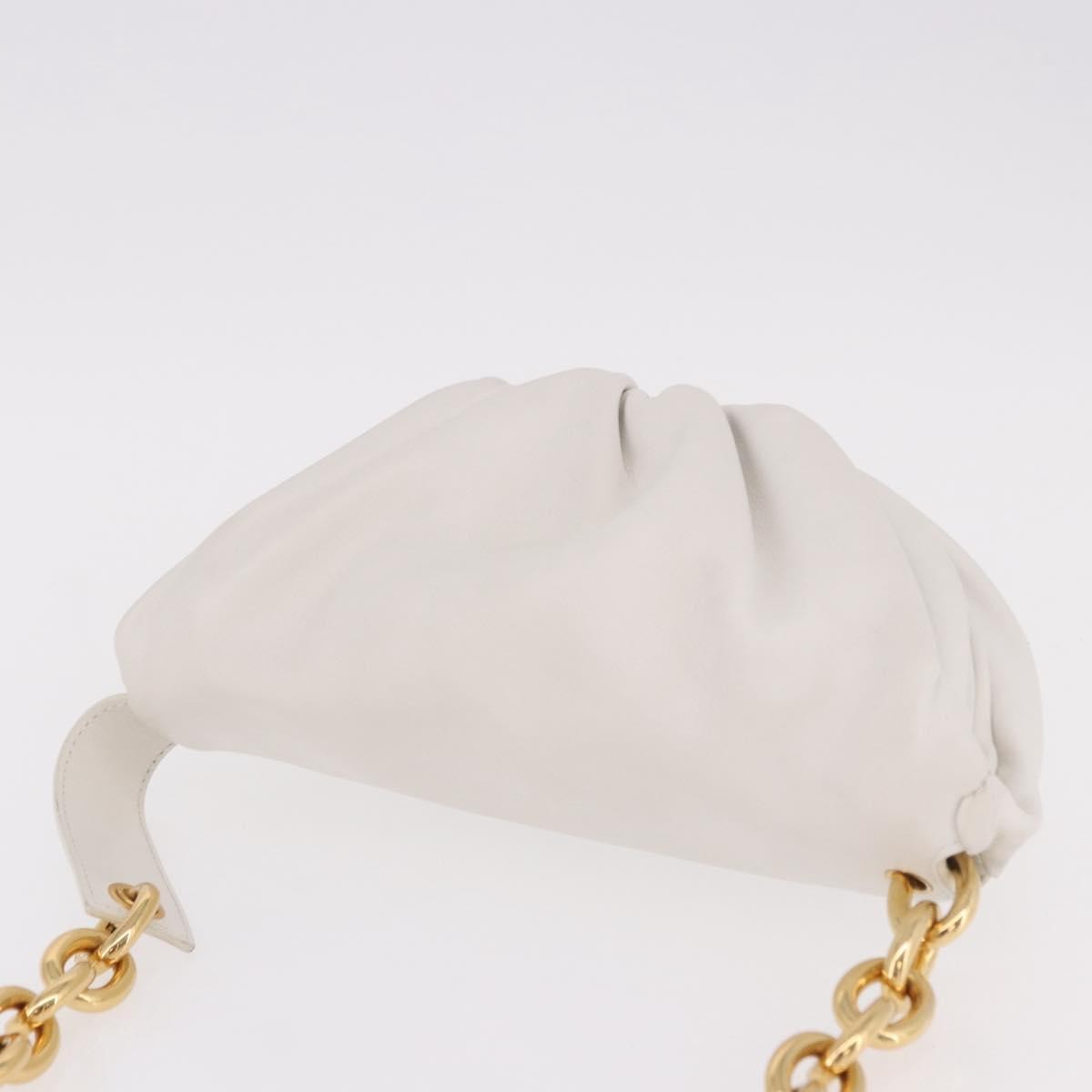 Bottega Veneta The Chain Leather White Leather Shoulder Bag Bag (Pre-Owned)