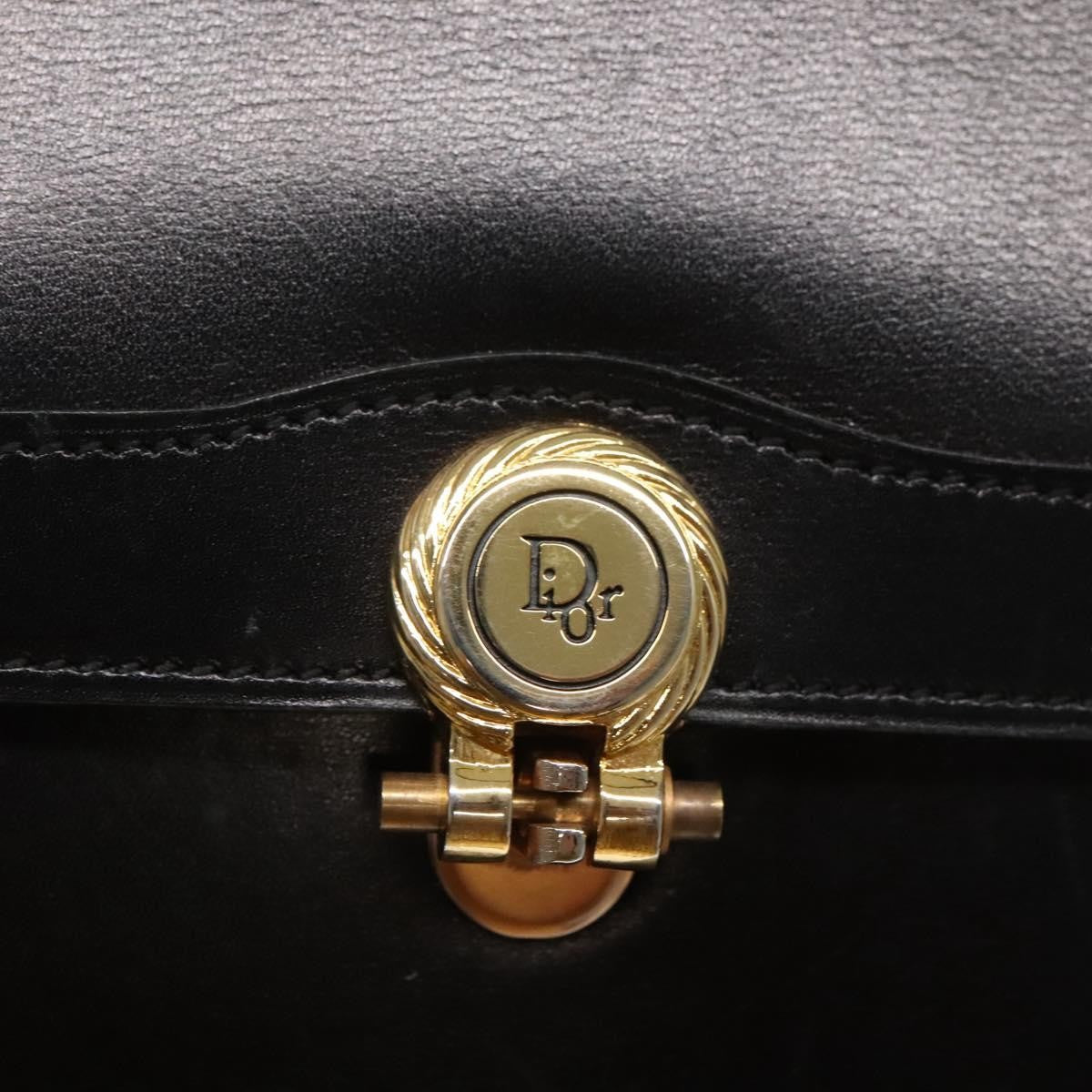 Christian Dior Shoulder Leather Black Leather Shoulder Bag Bag (Pre-Owned)