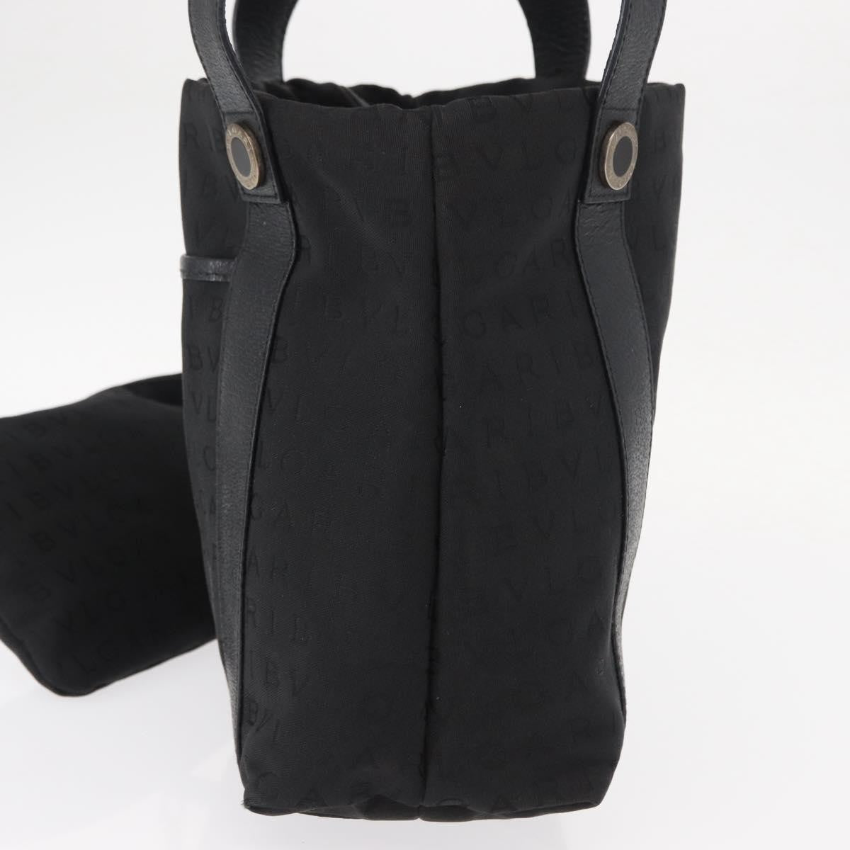 Bvlgari Logomania Canvas Black Canvas Tote Bag Bag (Pre-Owned)