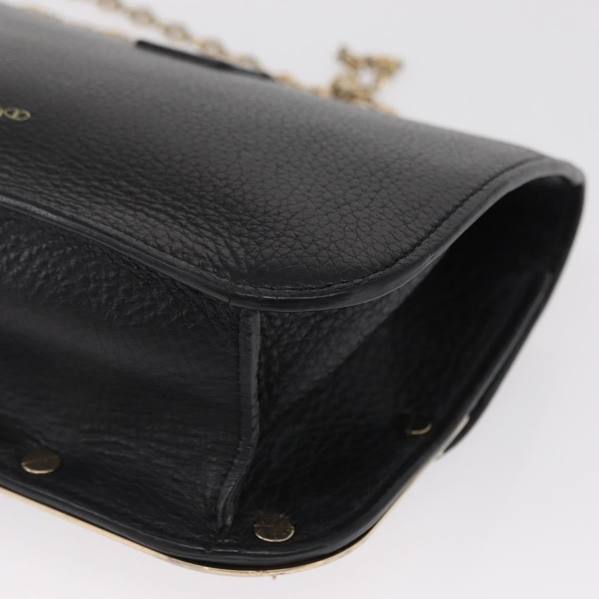 Valentino Garavani Chain Flap Leather Black Leather Shoulder Bag Bag (Pre-Owned)