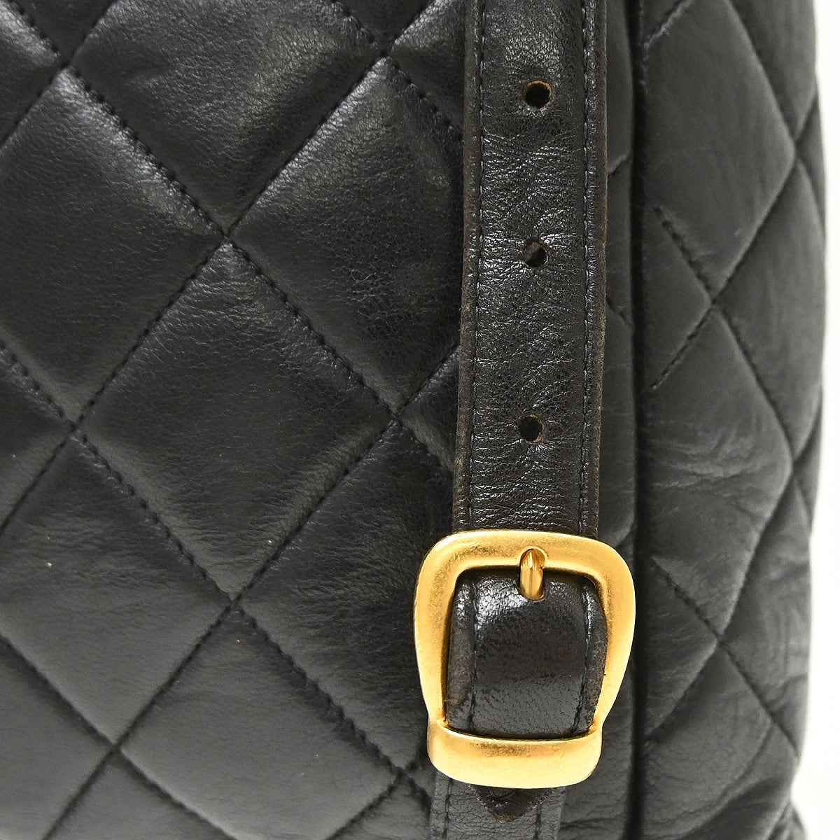 Chanel Duma Drawstring Quilted Leather Black Leather Backpack Bag (Pre-Owned)