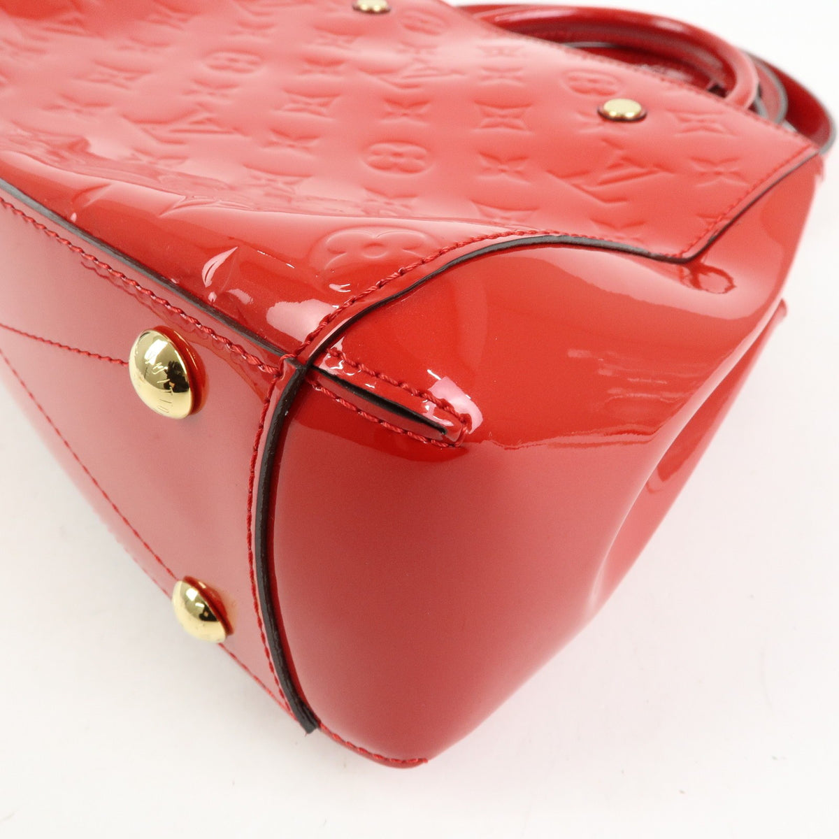 Louis Vuitton Montaigne Monogram Vernis Red Patent_Leather Handbag (Pre-Owned)