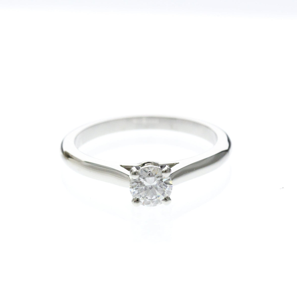 Cartier Solitaire 1895 18K White Gold With Rbc Diamond D/Vs1 Silver Platinum Ring Jewelry (Pre-Owned)