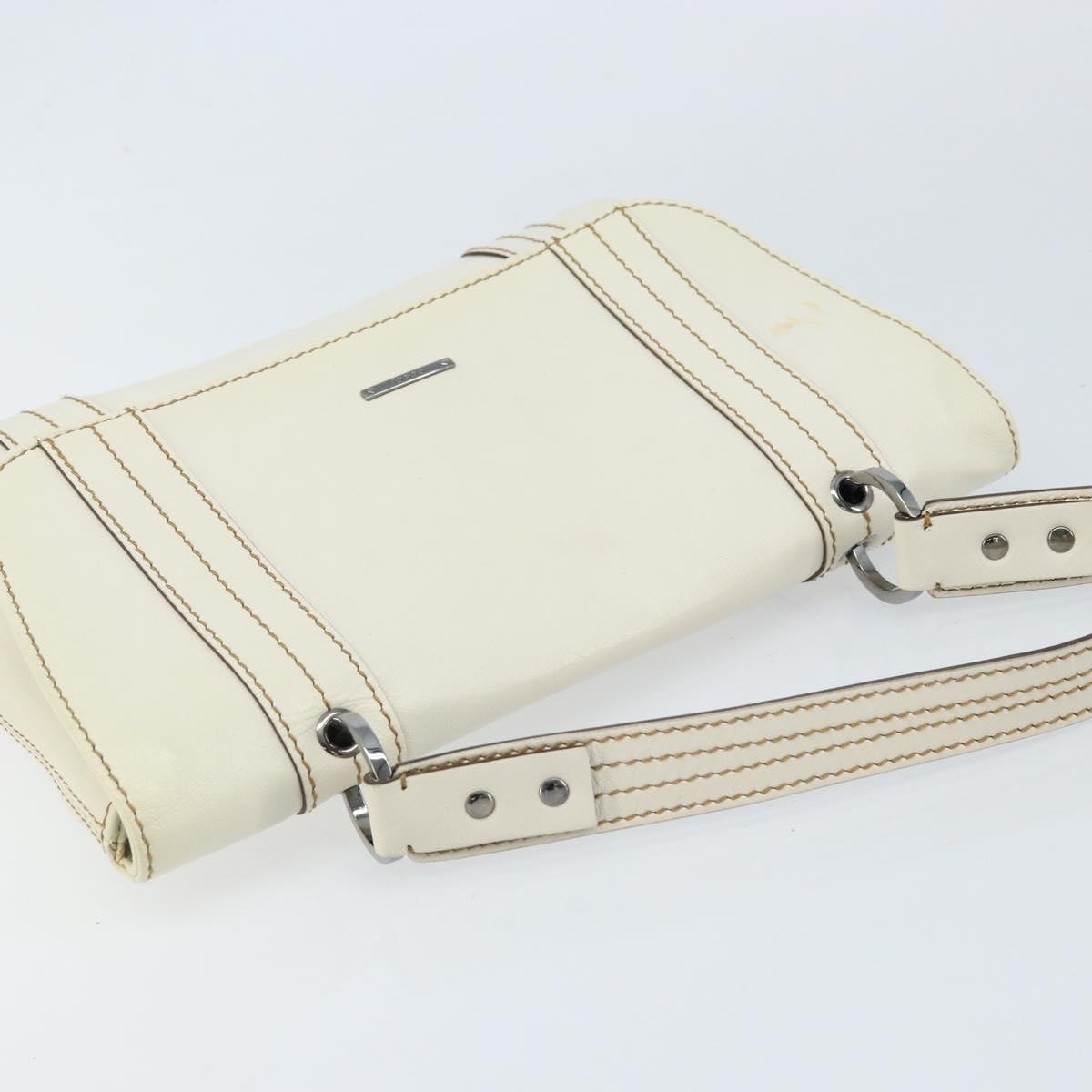 Gucci Vintage Leather White Leather Handbag (Pre-Owned)