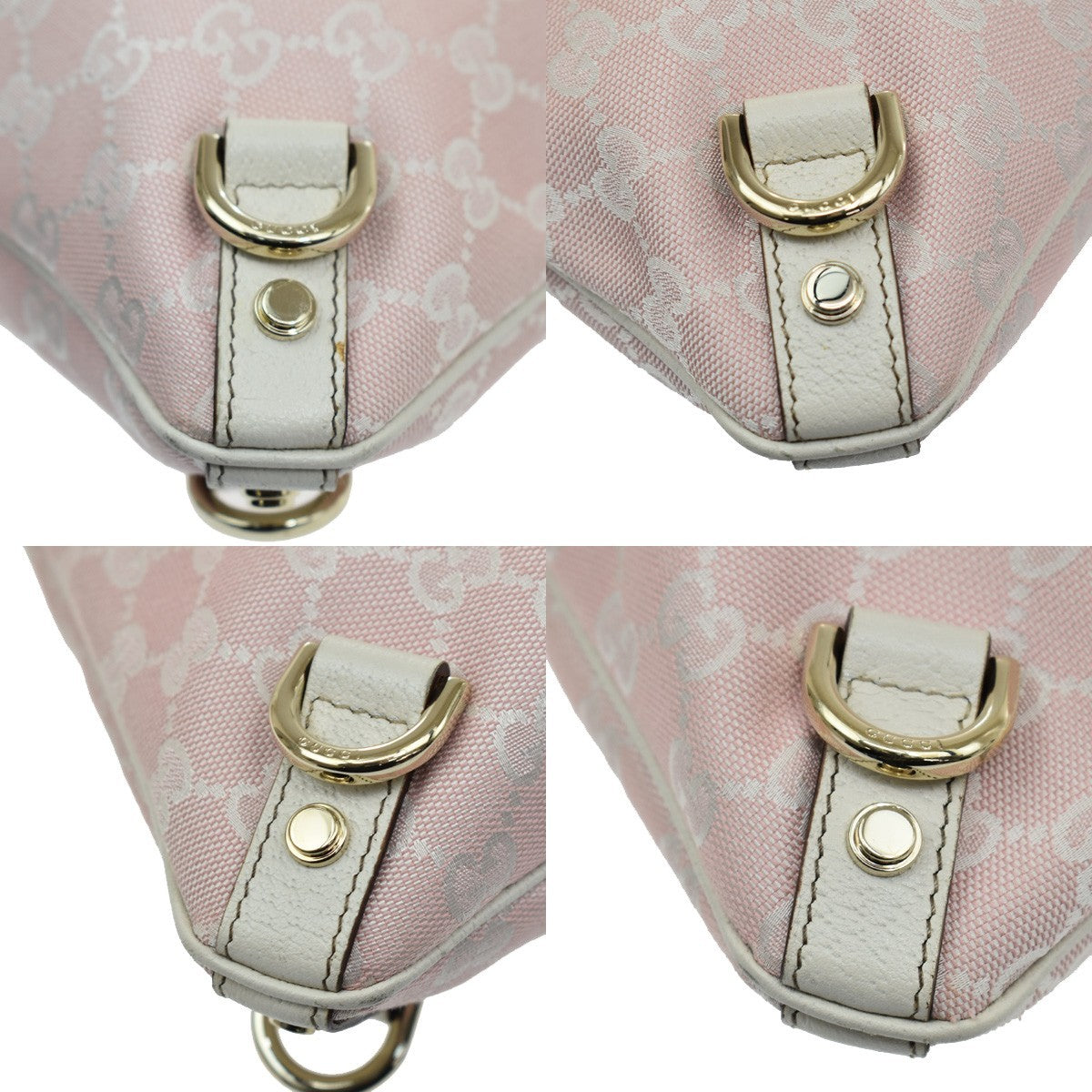 Gucci Abbey D-Ring Messenger Gg Canvas Pink Canvas Handbag (Pre-Owned)