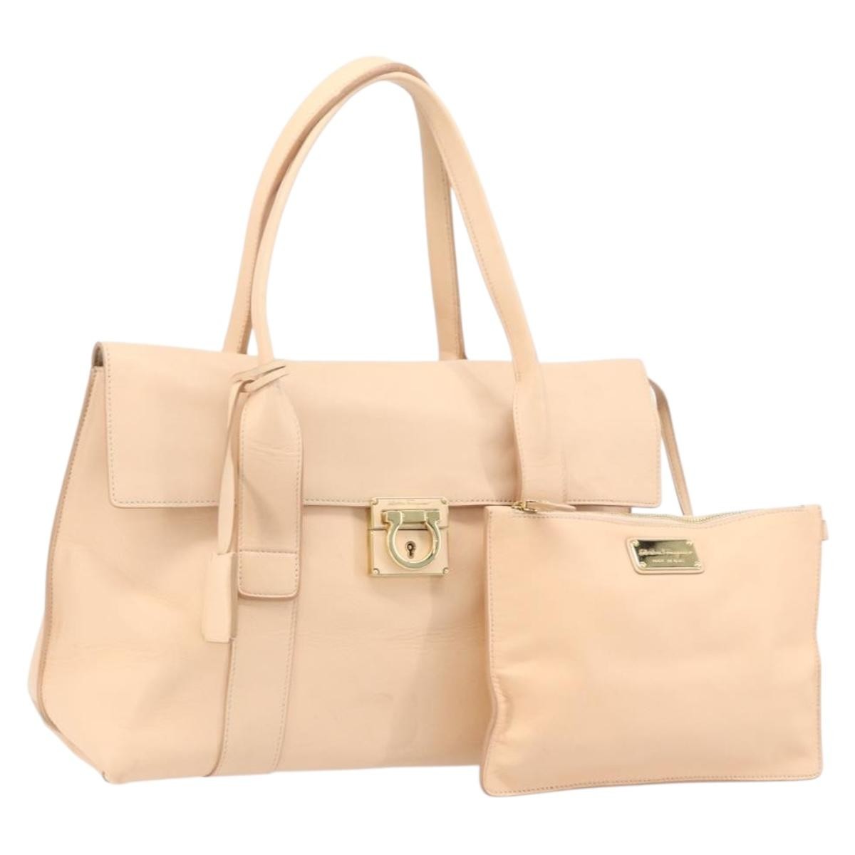 Salvatore Ferragamo Sookie Satchel Leather Pink Leather Handbag (Pre-Owned)