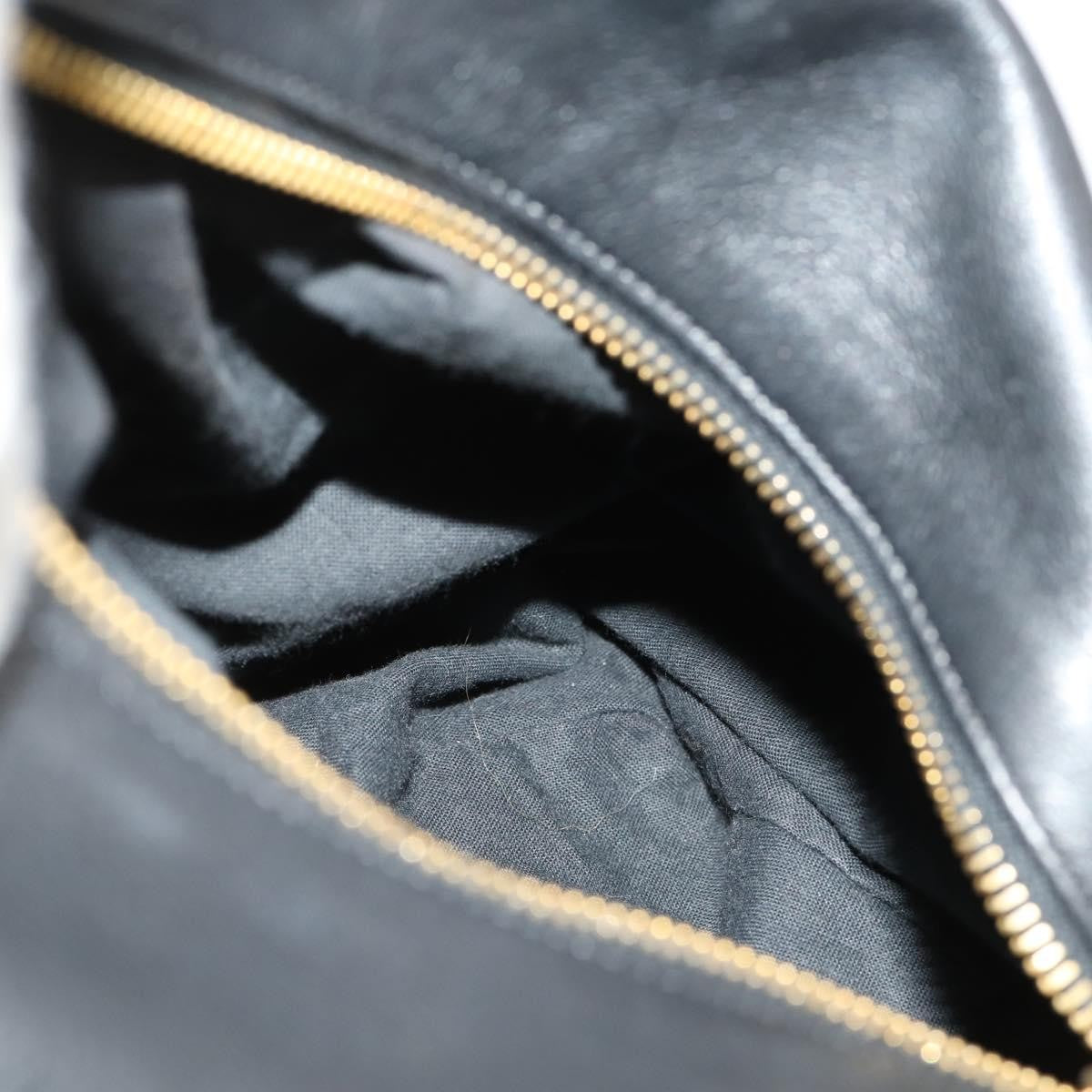 Versace Vintage Leather Black Leather Shoulder Bag Bag (Pre-Owned)