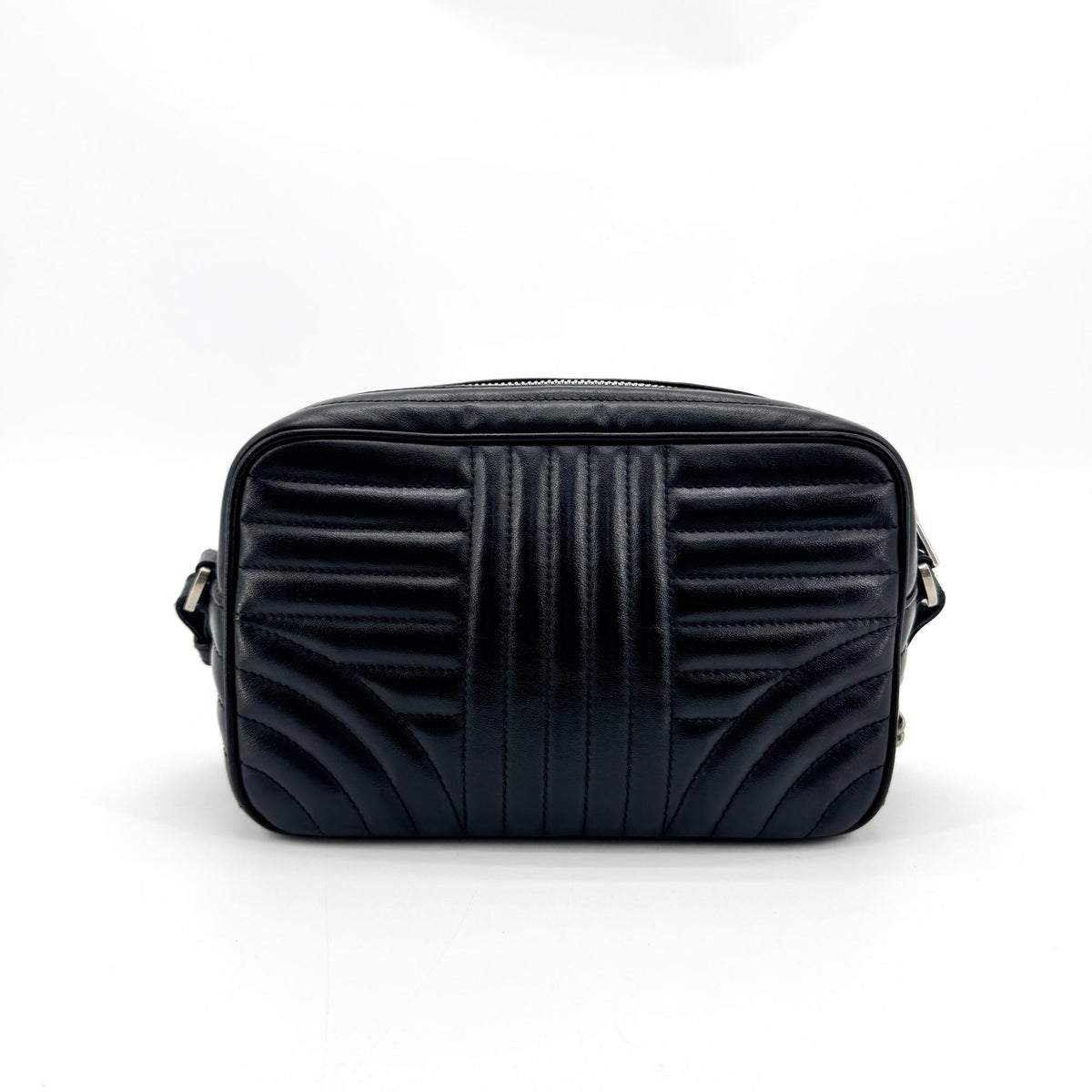 Prada Camera Diagramme Quilted Leather Black Calfskin Handbag (Pre-Owned)