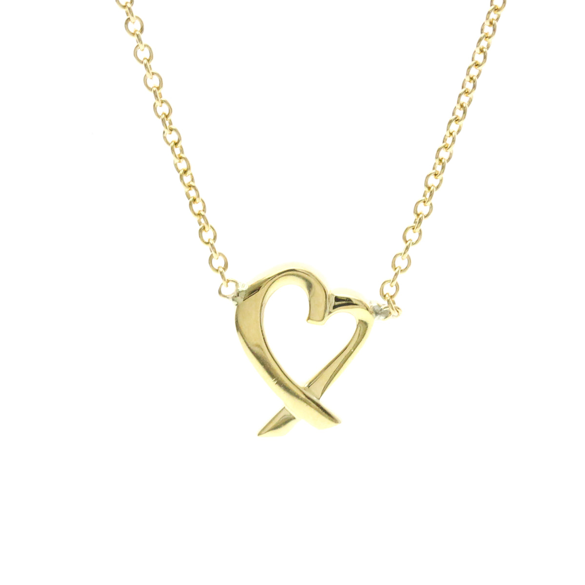Tiffany & Co. Paloma Picasso Loving Heart 18K Yellow Gold Gold Yellow_Gold Necklace Jewelry (Pre-Owned)