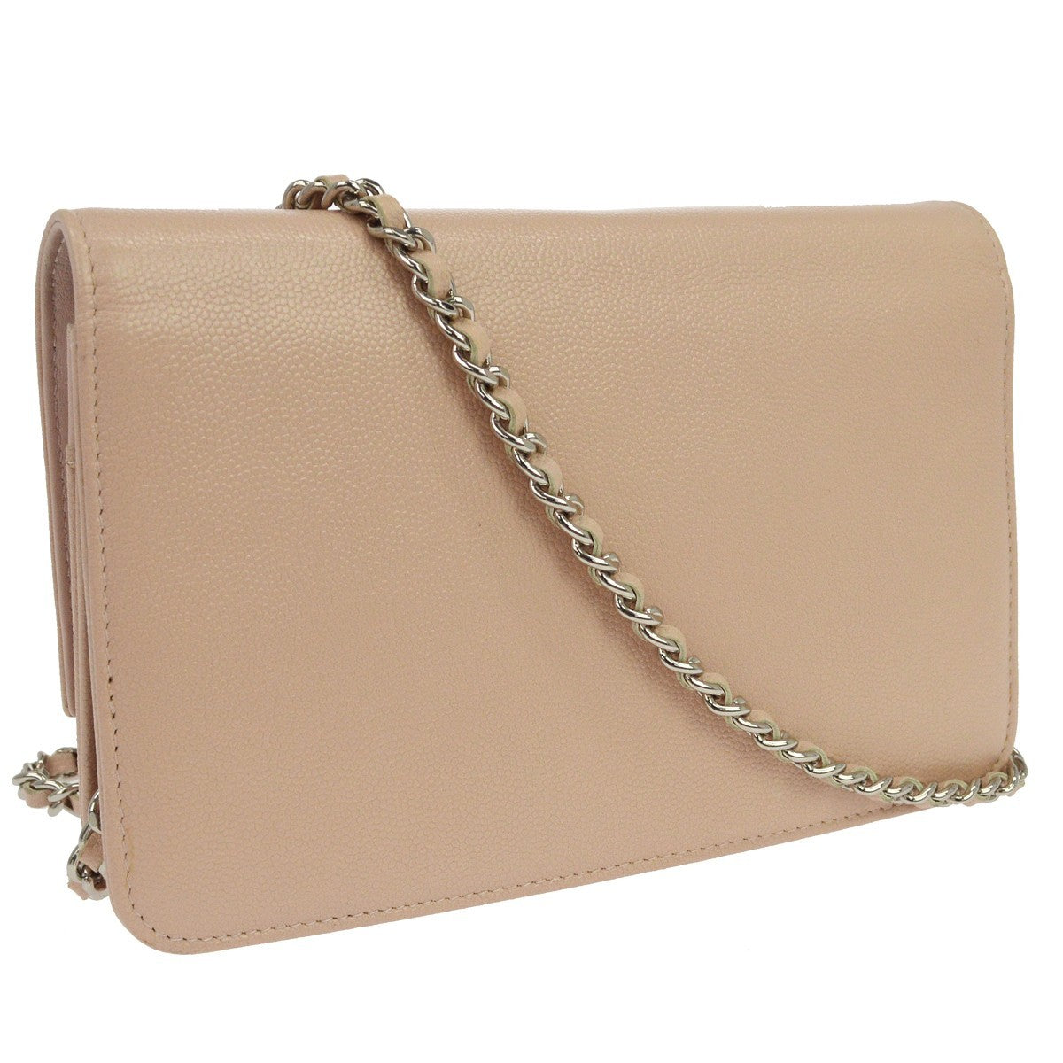 Chanel Wallet On Chain Leather Neutral Leather Wallets Accessory (Pre-Owned)