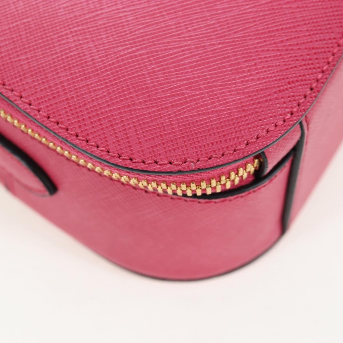 Prada Odette Top Handle Saffiano Leather Pink Leather Handbag (Pre-Owned)