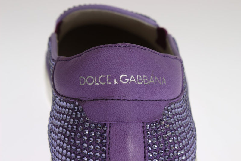 Dolce & Gabbana Elegant Purple Strass Fashion Men's Sneakers