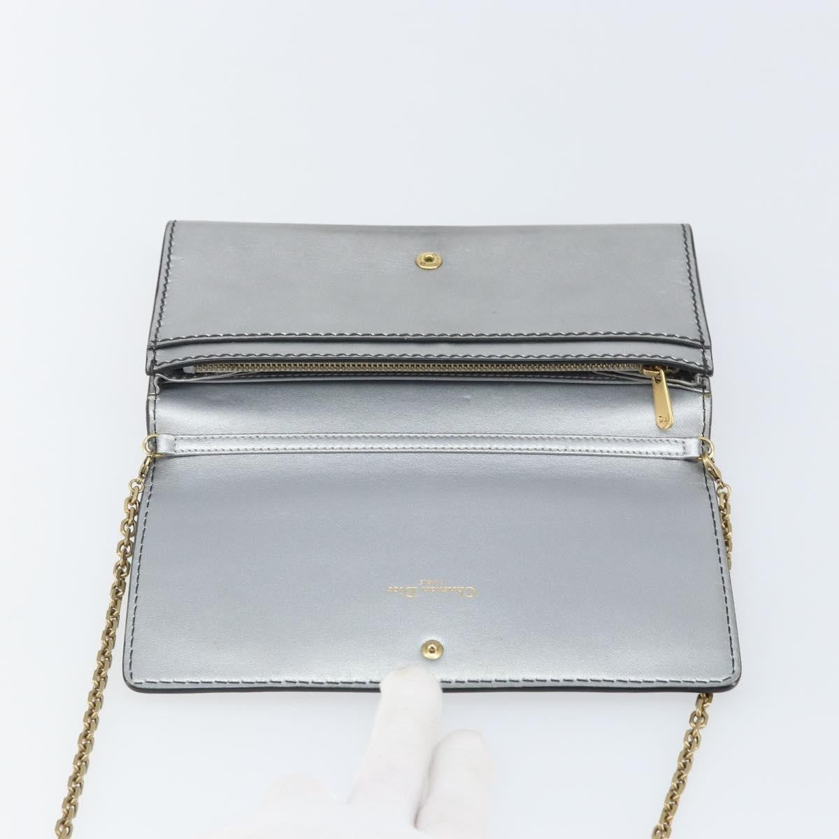 Christian Dior J'adior Croisiere Chain Leather Silver Leather Clutche & Pouche Bag (Pre-Owned)