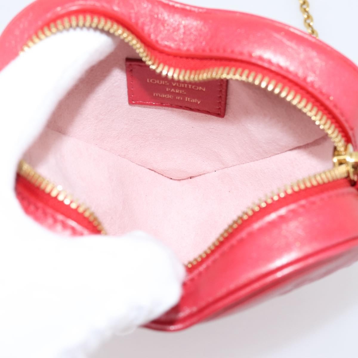 Louis Vuitton Coeur Heart On Chain Monogram Embossed Lambskin Red Leather Clutche & Pouche Bag (Pre-Owned)