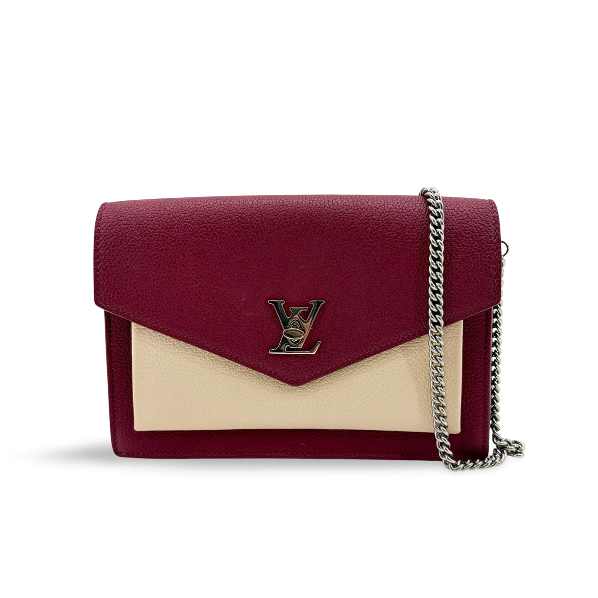 Louis Vuitton Lockme Chain Leather Red Calfskin Handbag (Pre-Owned)