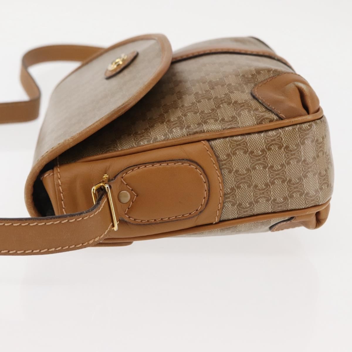 Celine Macadam Shoulder Pvc Leather Beige Pvc,Canvas Bag (Pre-Owned)