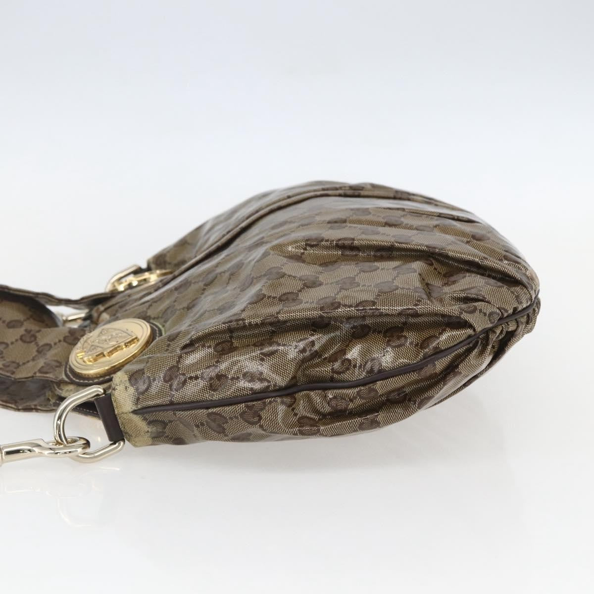 Gucci Hysteria Convertible Top Handle Gg Coated Canvas Beige Canvas Handbag (Pre-Owned)