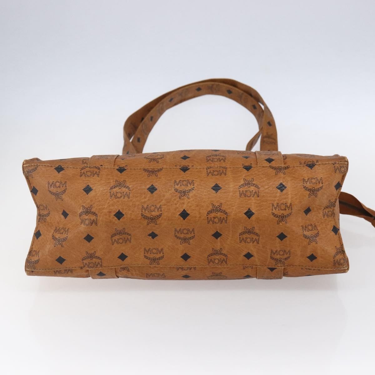 MCM Vintage Visetos Canvas Brown Canvas Tote Bag Bag (Pre-Owned)