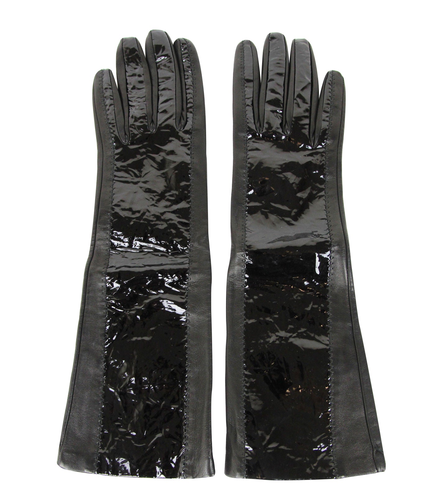 Leather Patent Leather Long Gloves