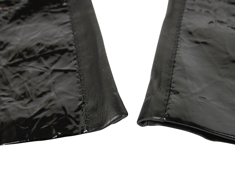 Bottega Veneta Women's Black Leather / Patent Leather Long Gloves