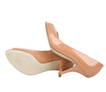 Bottega Veneta Women's Peach Patent Leather Heel Pump Woven Detail 322713 7805